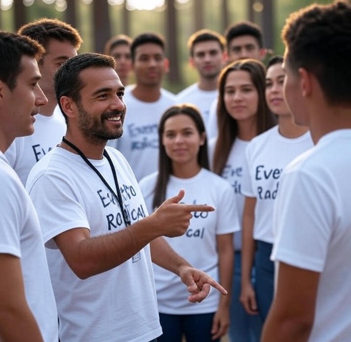 Equipe em treinamento com paintball